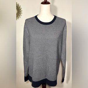 Tommy Hilfiger Knit Sweater, Crew neck, Long Sleeves Navy & Gray, Size - Large
